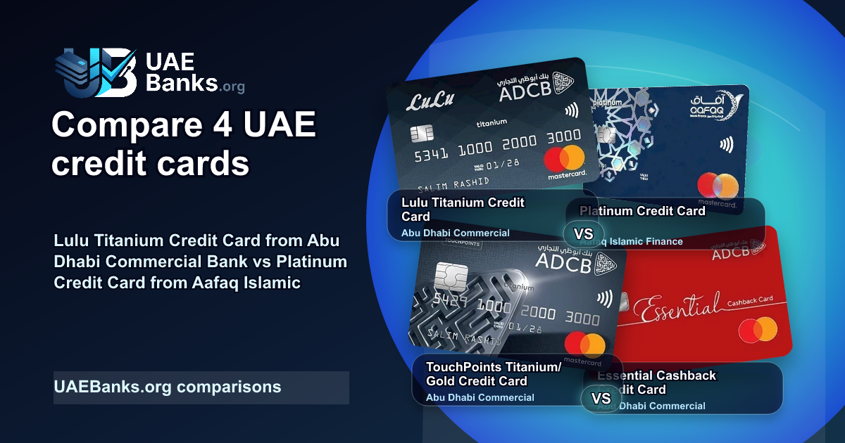 Lulu Titanium Credit Card vs Platinum Credit Card vs TouchPoints Titanium/ Gold Credit Card vs Essential Cashback Credit Card comparison thumbnail