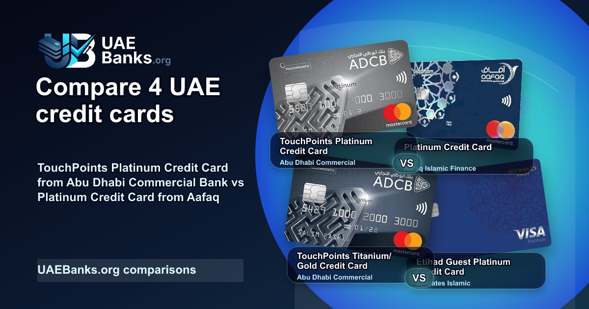 TouchPoints Platinum Credit Card vs Platinum Credit Card vs TouchPoints Titanium/ Gold Credit Card vs Etihad Guest Platinum Credit Card comparison thumbnail