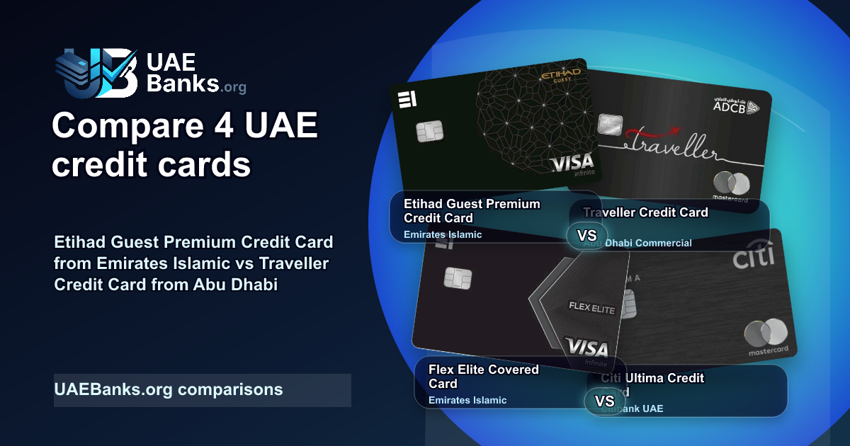 Etihad Guest Premium Credit Card vs Traveller Credit Card vs Flex Elite Covered Card vs Citi Ultima Credit Card comparison thumbnail